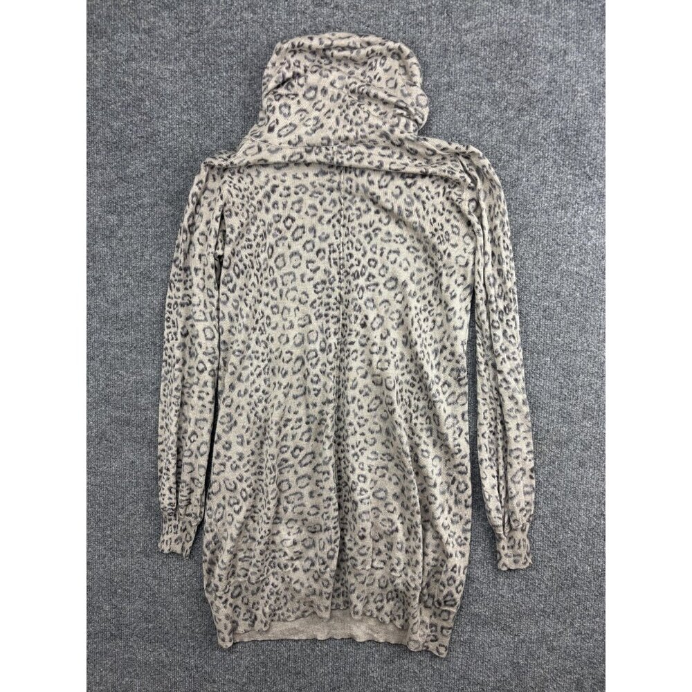 Rebecca Taylor Sweater Tunic Womens Medium Beige Leopard Turtleneck Knit Top - Picture 7 of 7